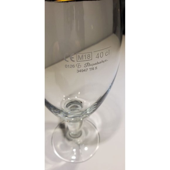 New Stella Artois Belgium Beer Glass 40cl 13oz  Gold Rim Item 100-903-430FSB-PS - Picture 5 of 5